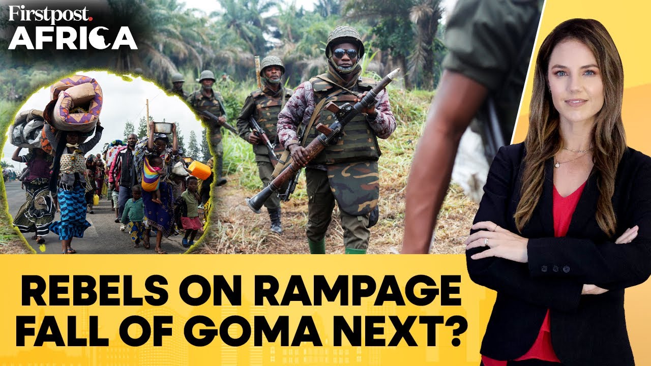 M23 Rebels Advance in Eastern DR Congo, Seize Goma's Trading Hub Minova | Firstpost Africa | N18G