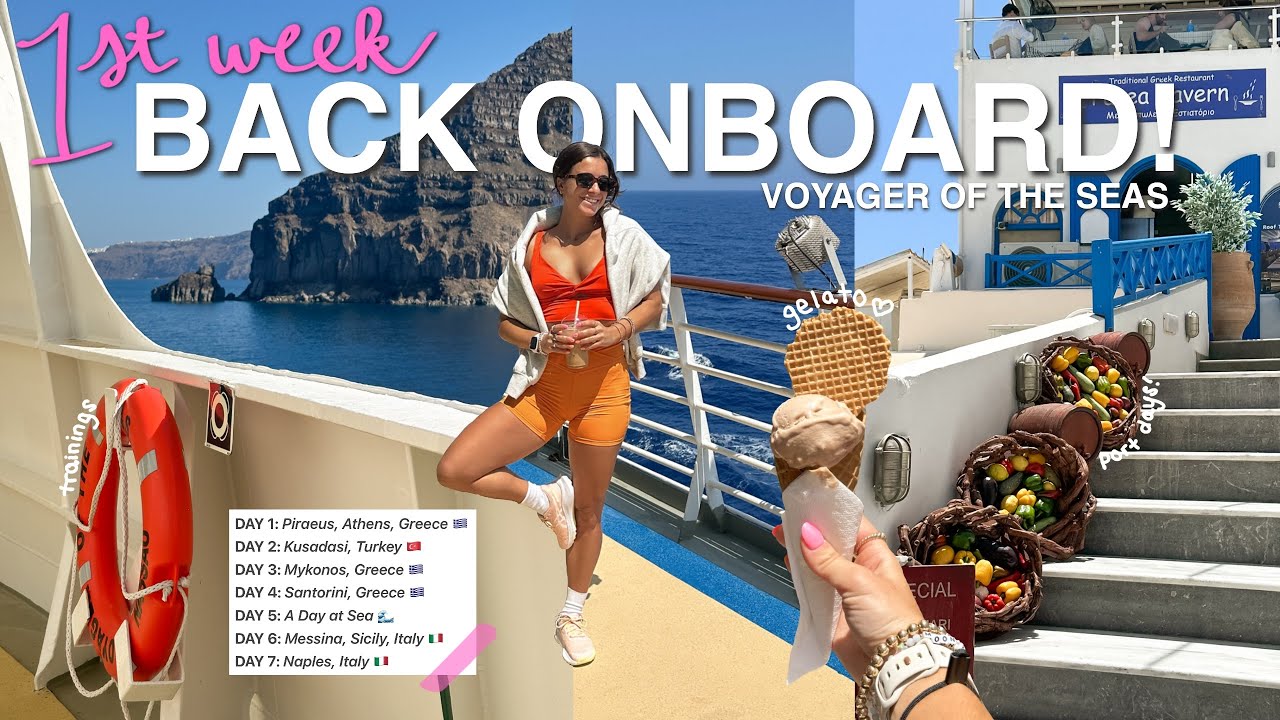 SIGN-ON DAY & MY FIRST WEEK ONBOARD as a cruise ship ice skater ⚓️⛸️ greece, italy & turkey 🇬🇷🇹🇷🇮🇹