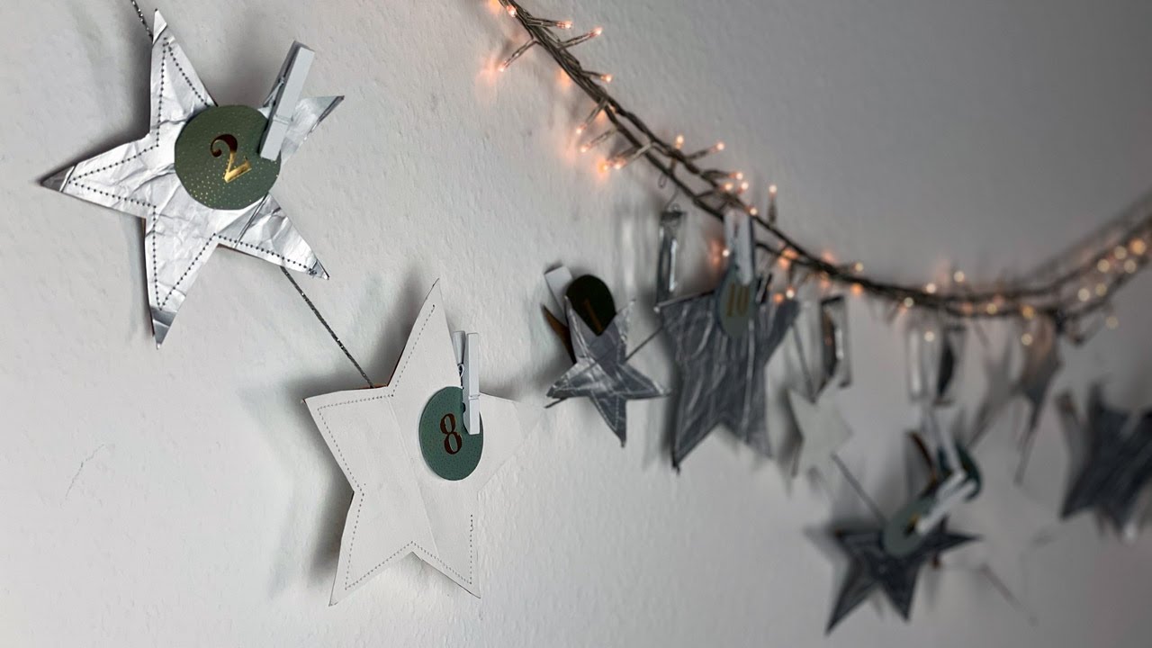 DIY Milcht&uuml;ten Sternengirlande und Adventskalender