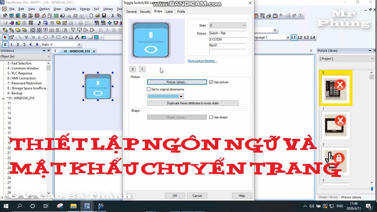 Hướng dẫn đặt mật khẩu chuyển trang và thiết lập đa ngôn ngữ trong HMI Weintek || Tự Động Hoá