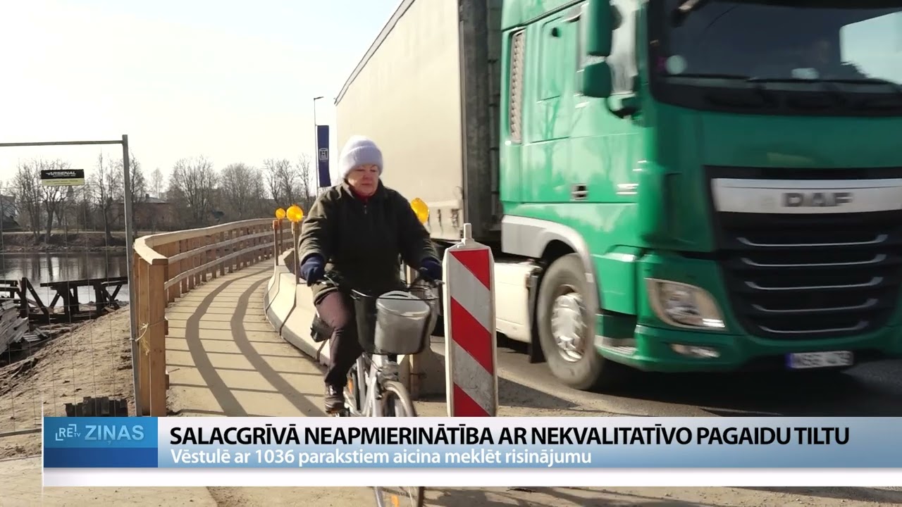 Salacgrīvā neapmierinātība ar pagaidu tiltu: iedzīvotāji iesniedz 1036 parakstu vēstuli