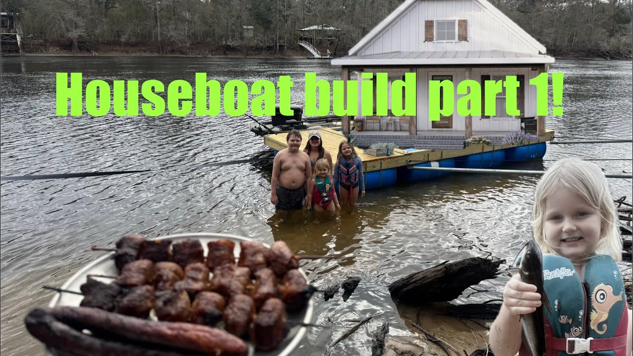 I’m building an off grid mini houseboat! Part #1 **cooking on the river bank**
