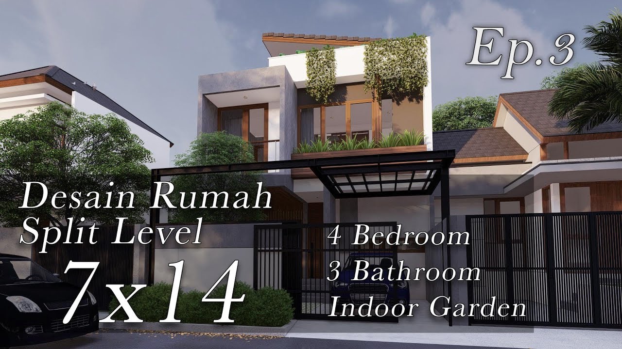 Inspirasi Desain Rumah Split Level Lahan 7x14m