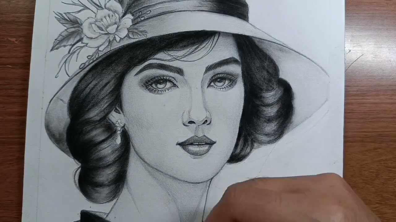 Vẽ gái xinh Al pk, art, drawing, painting, portrait, sketch 