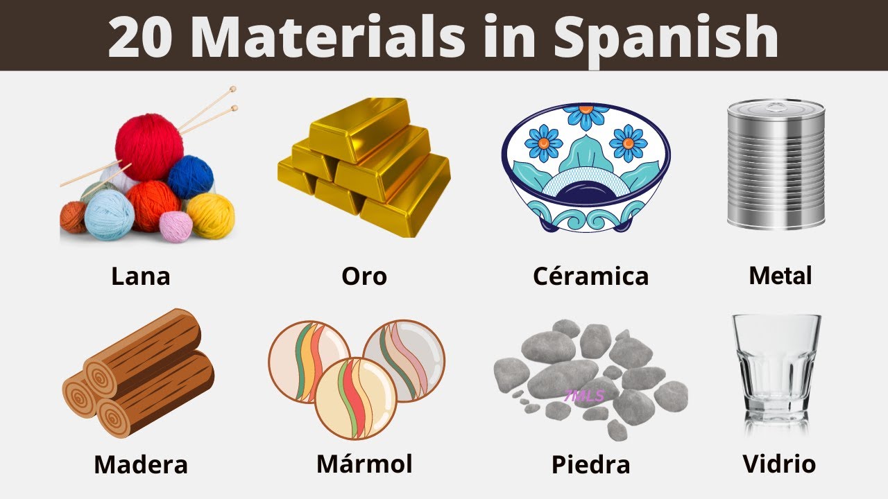 20 Materials vocabulary in Spanish with pictures!