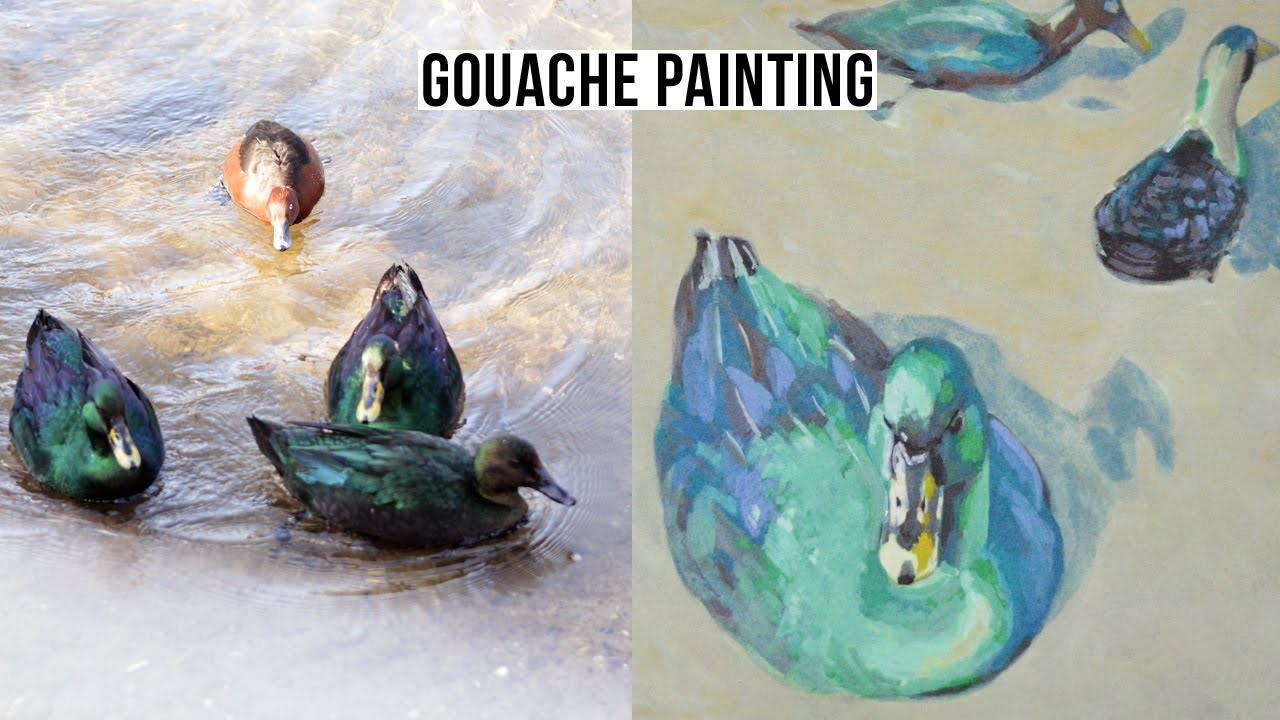 Emerald Duck / Caran D'ache gouache Studio 