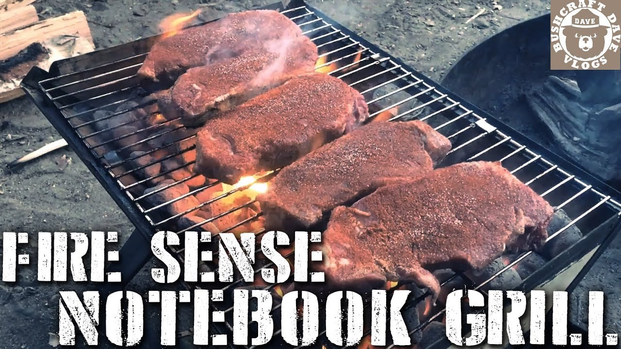 A little Camping & Grilling NY Steaks:  Fire Sense Fold Down Notebook Grill