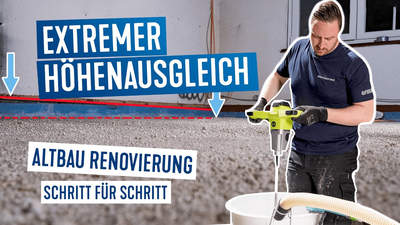 Boden ausgleichen mit gro&szlig;en H&ouml;henunterschieden - Schritt f&uuml;r Schritt-Anleitung.
