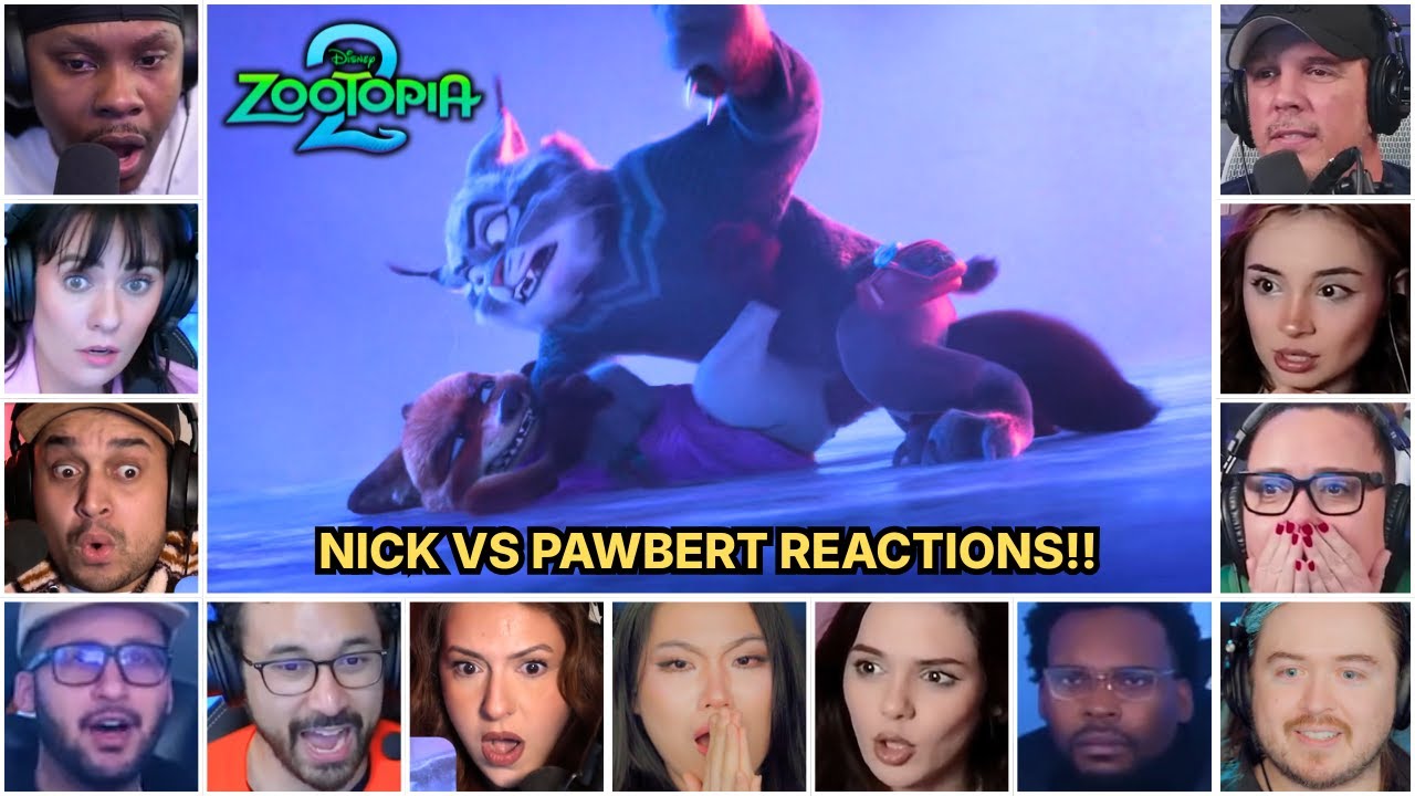 Reactors Reacting To Nick Vs Pawbert Fight | Nick Saves Judy | Zootopia 2 Movie Reaction Mashup