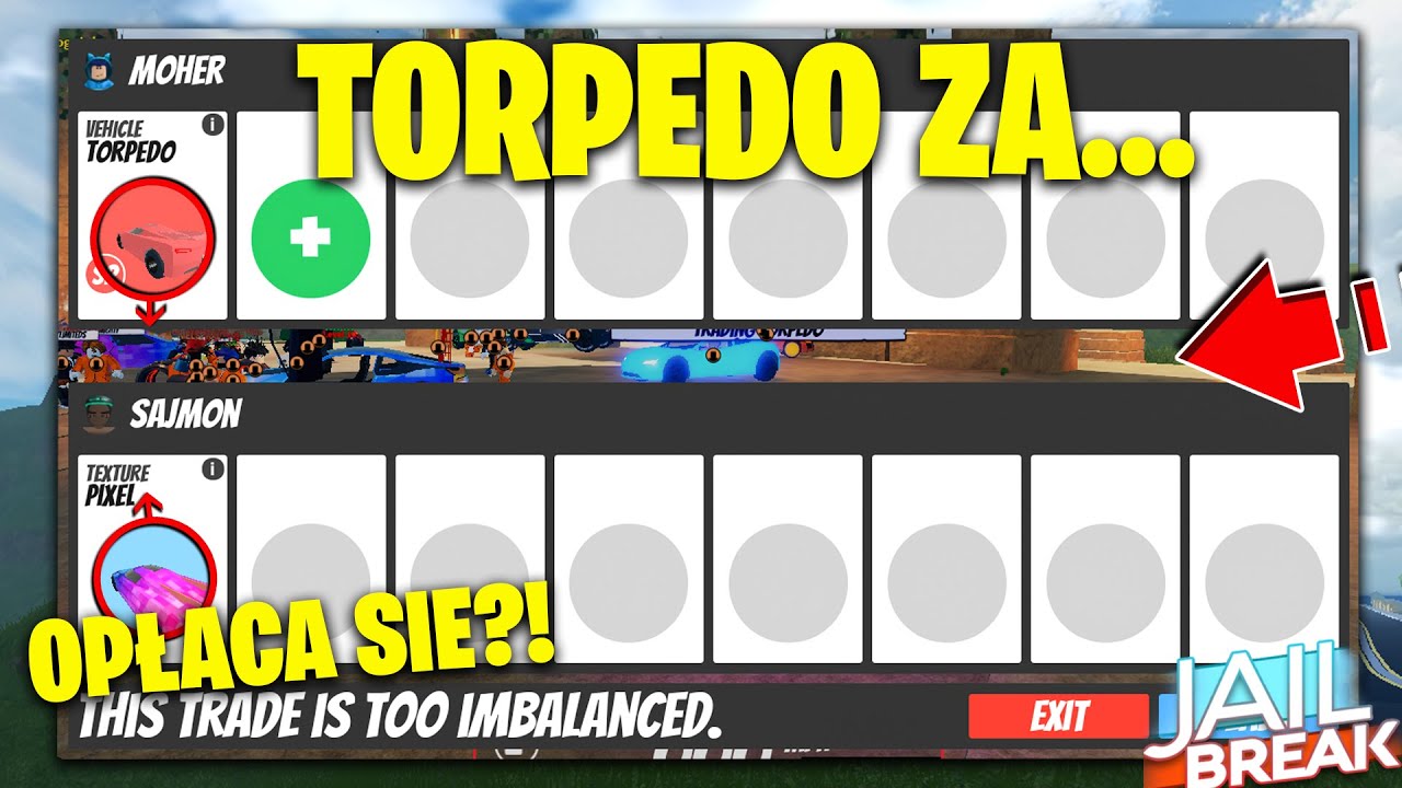 🚖CO LUDZIE DALI MI ZA TORPEDO?! OPŁACA SIĘ?!🤑TRADE'Y W JAILBREAK! | Roblox Jailbreak