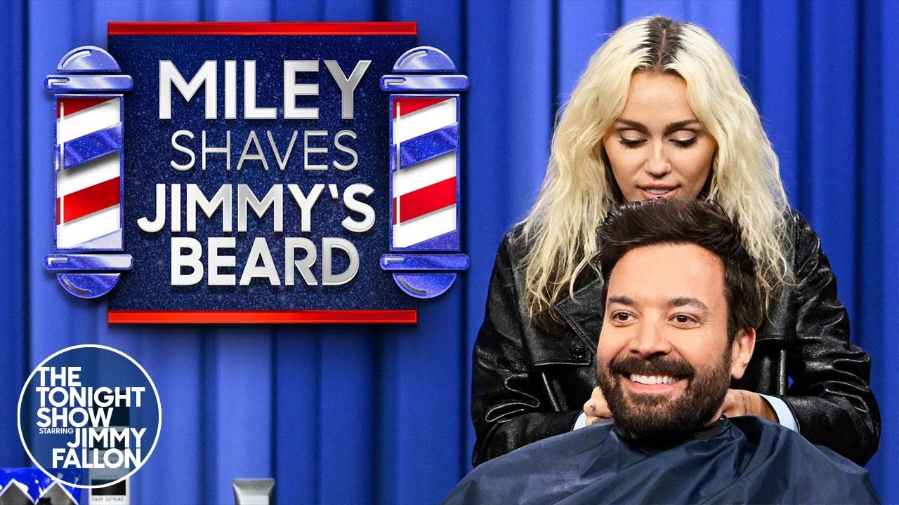 Miley Cyrus Shaves Jimmy's Beard | The Tonight Show Starring Jimmy Fallon