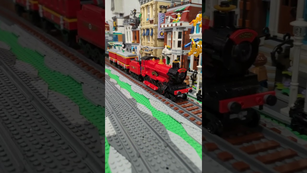 LEGO Hogwarts Express Powered and Running! #lego #legotrain #harrypotter #hogwartsexpress