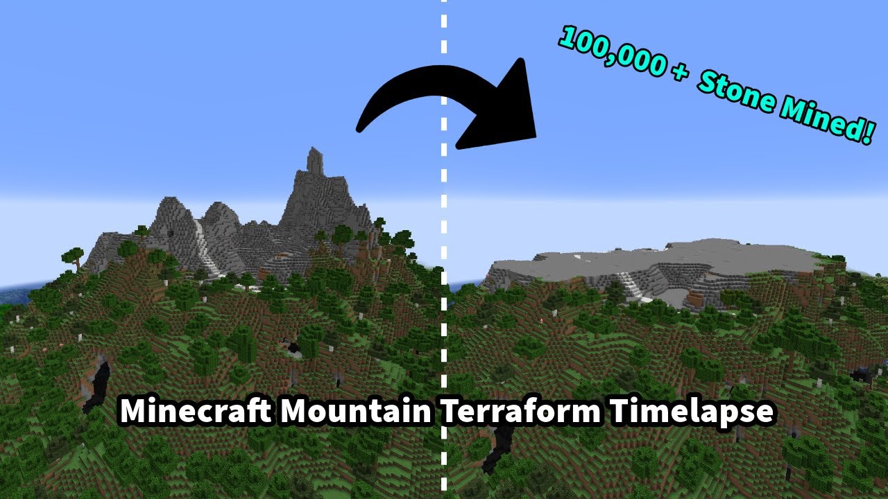 FLATTENING An Entire Mountain in Minecraft