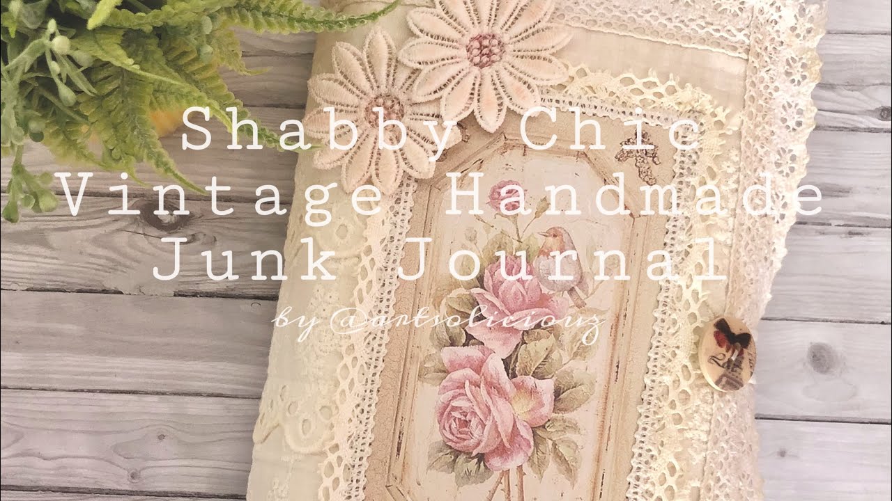 Shabby chic vintage handmade junk journal - aesthetic - by @artsoliciouz