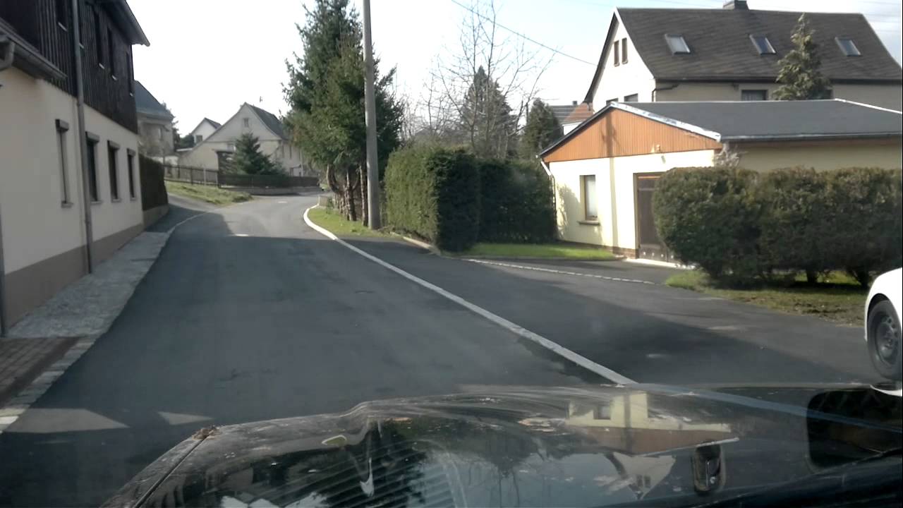 Fahrt durch Fraureuth Nebenstraßen