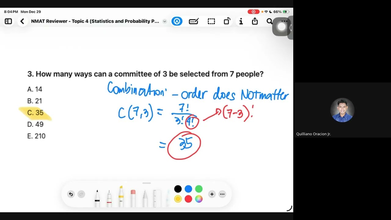 NMAT Quantitative Review - Topic 4 (Statistics and Probability)