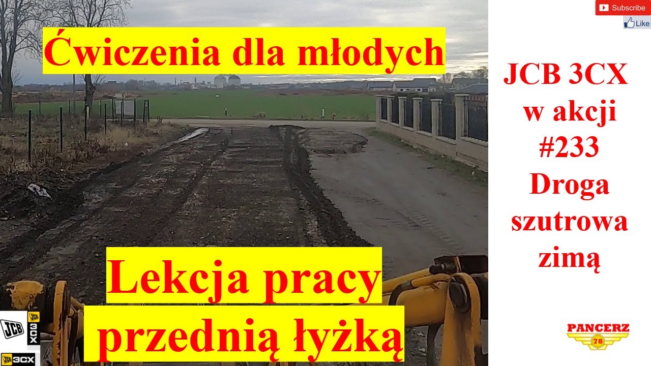 JCB 3CX w akcji # 233 Droga szutrowa zimą