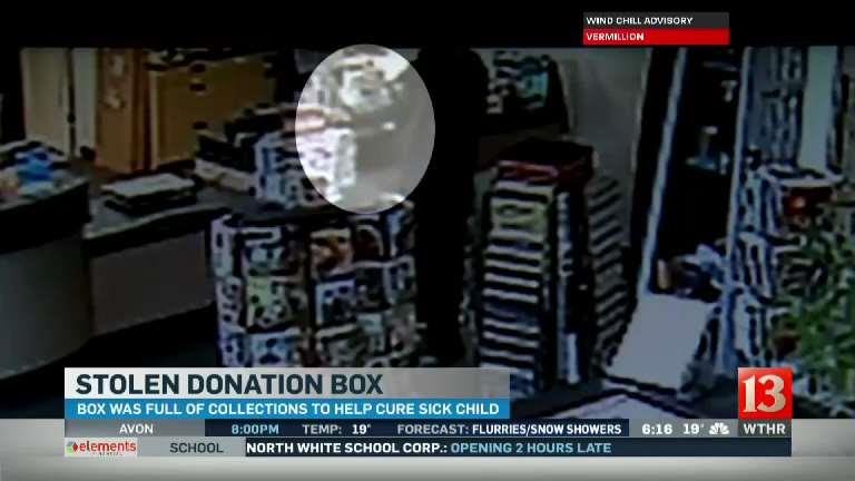 Stolen donation box