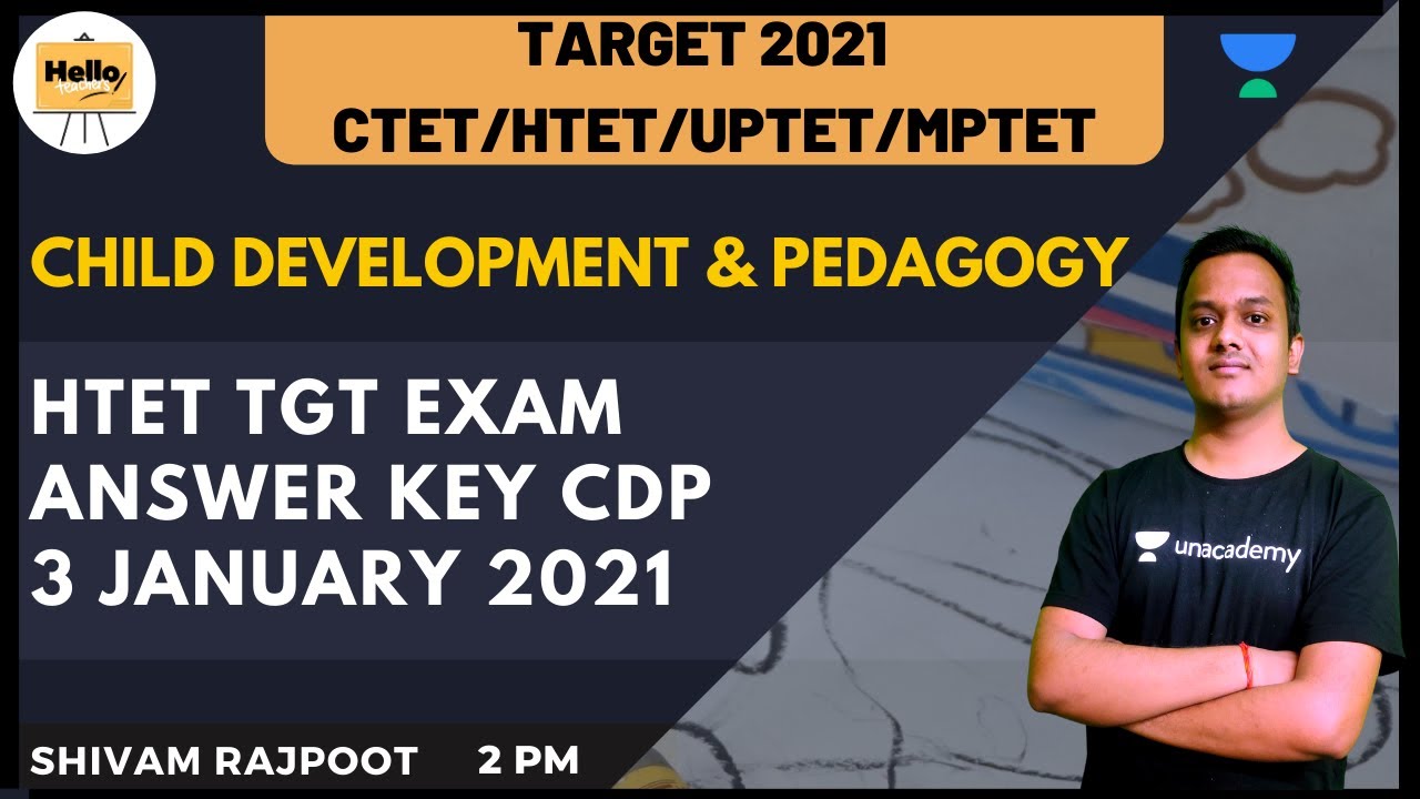 HTET TGT Exam answer key CDP 3 January 2021 | Target CTET/HTET/UPTET/MPTET | Shivam Rajpoot