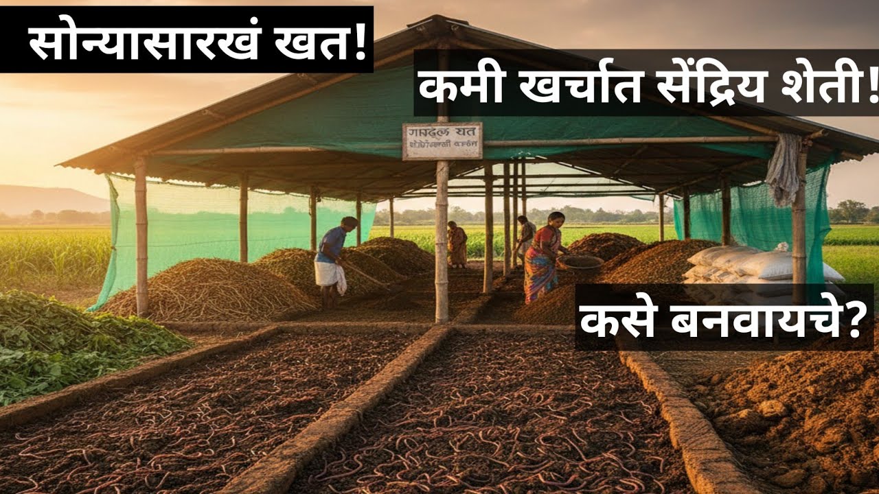 सेंद्रिय शेतीची नवी दिशा 🌿 कमी खर्चात सोन्यासारखं खत! गांडूळ खत प्रकल्प संपूर्ण माहिती