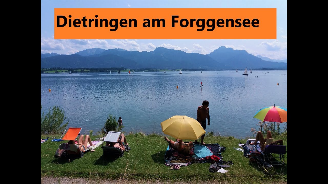Dietringen am Forggensee von oben. Drohnenvideo.