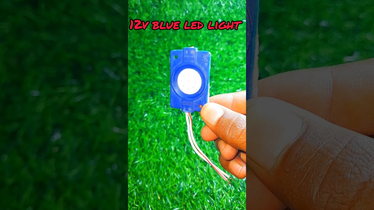 12v blue led light with 9 volt battery #9vbattery #youtubeshorts