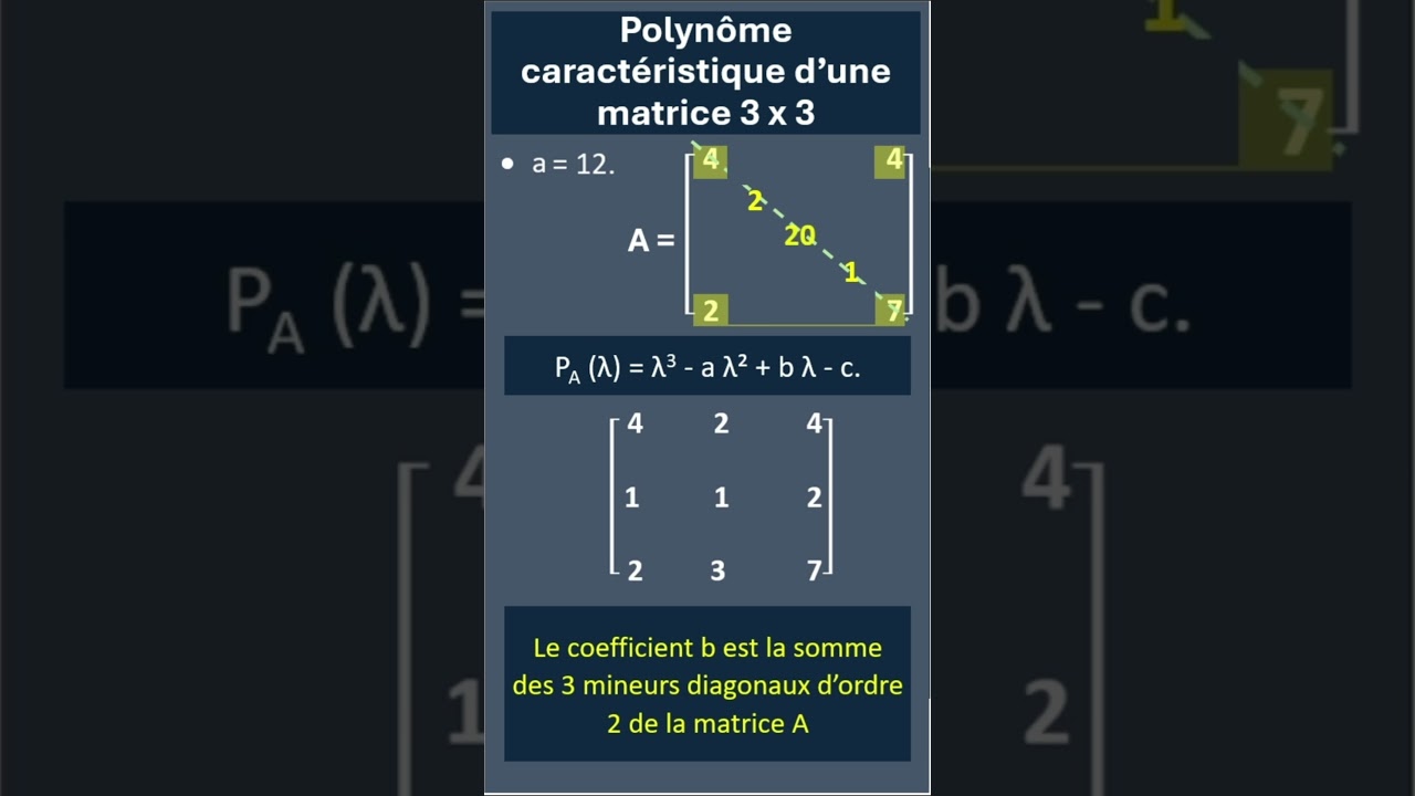 polynôme caractéristique d'une matrice  exemple 2
