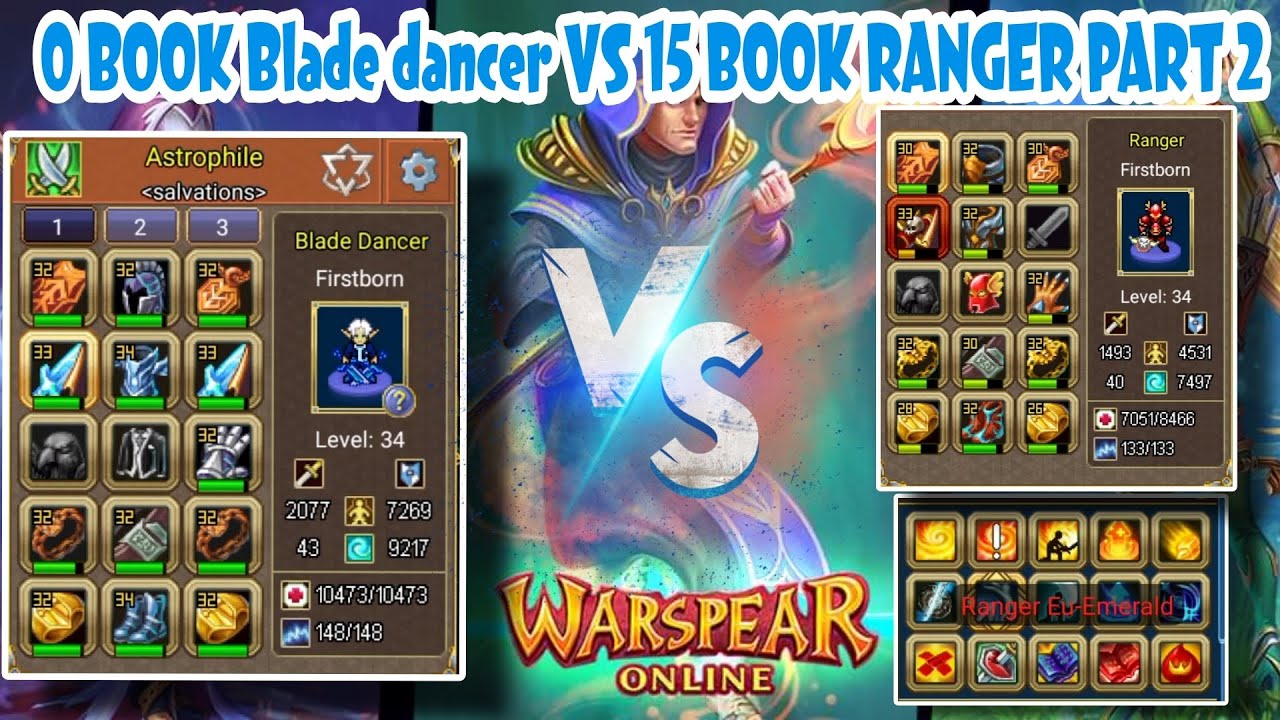 WARSPEAR ONLINE: 0 Nonclass Book Blade Dancer Vs 15 Nonclass Book Ranger #warspearonline