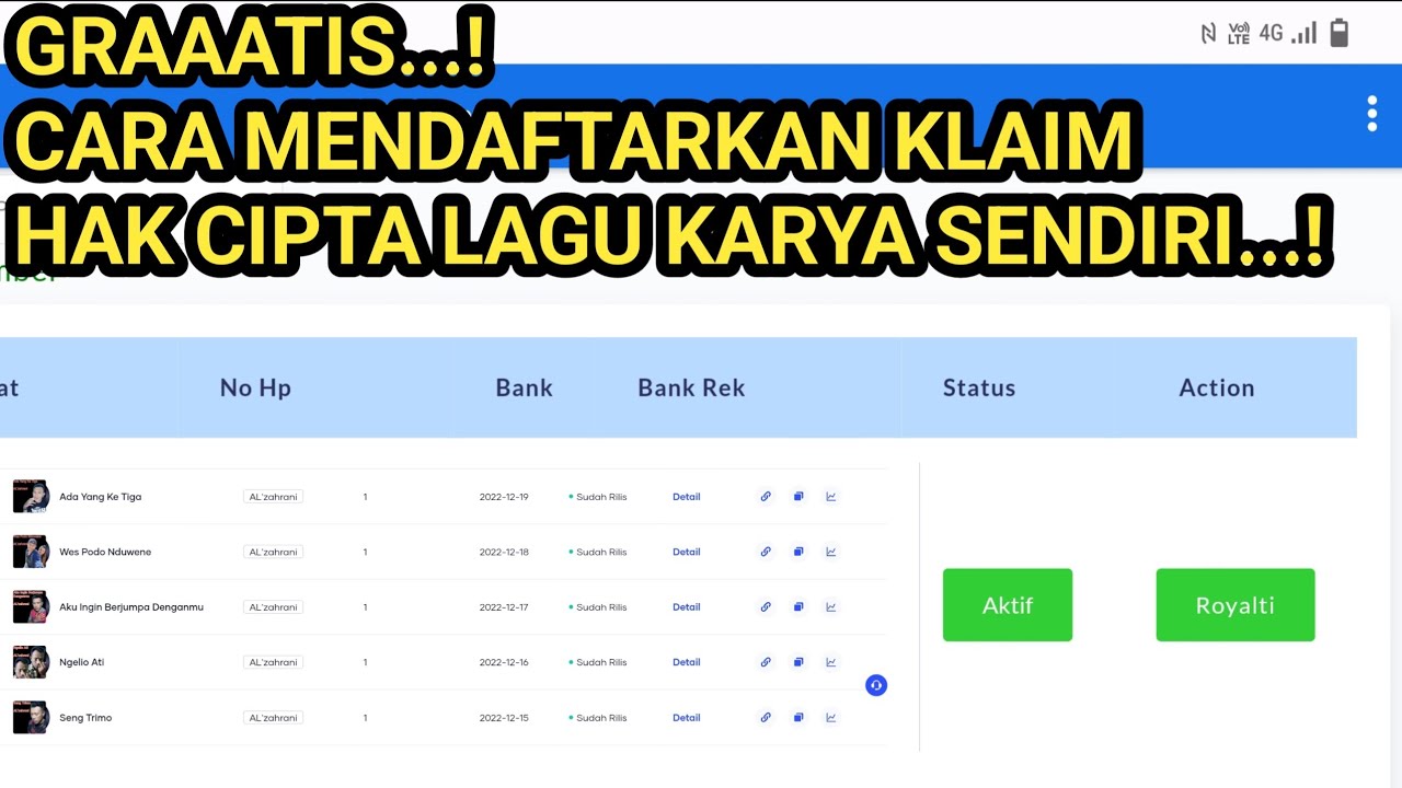 Cara Mendaftarkan Klaim Hak Cipta Lagu Karya Sendiri ! Secara Online Dan Gratis