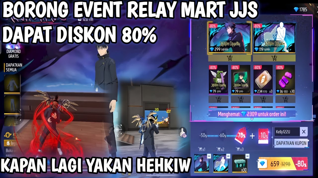 BORONG EVENT RELAY MART JJS DI FREE FIRE  DAPAT DISKON 80% GACORRKIW