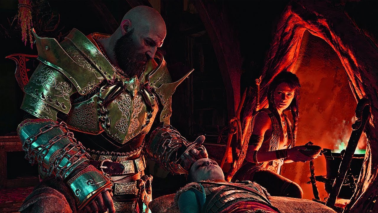 God of War - Freya and Kratos Heal Atreus