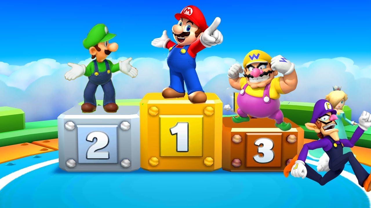 Mario Party Star Rush - Man's Battles - Mario vs Wario vs Luigi vs Waluigi
