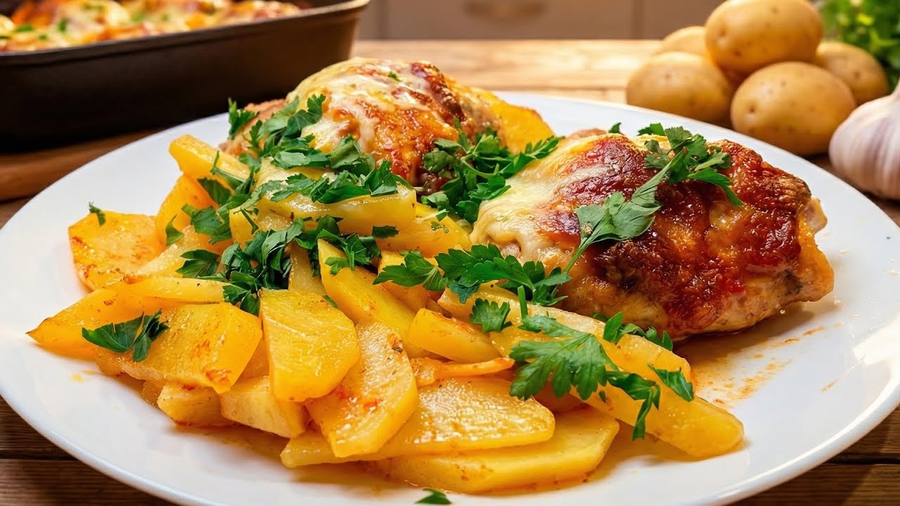 Easy Chicken & Potato Bake (One Pan Recipe)