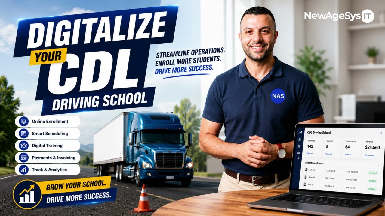 CDL Driving School Software Solutions | One Time Investment | No Subscriptions | NewAgeSysIT