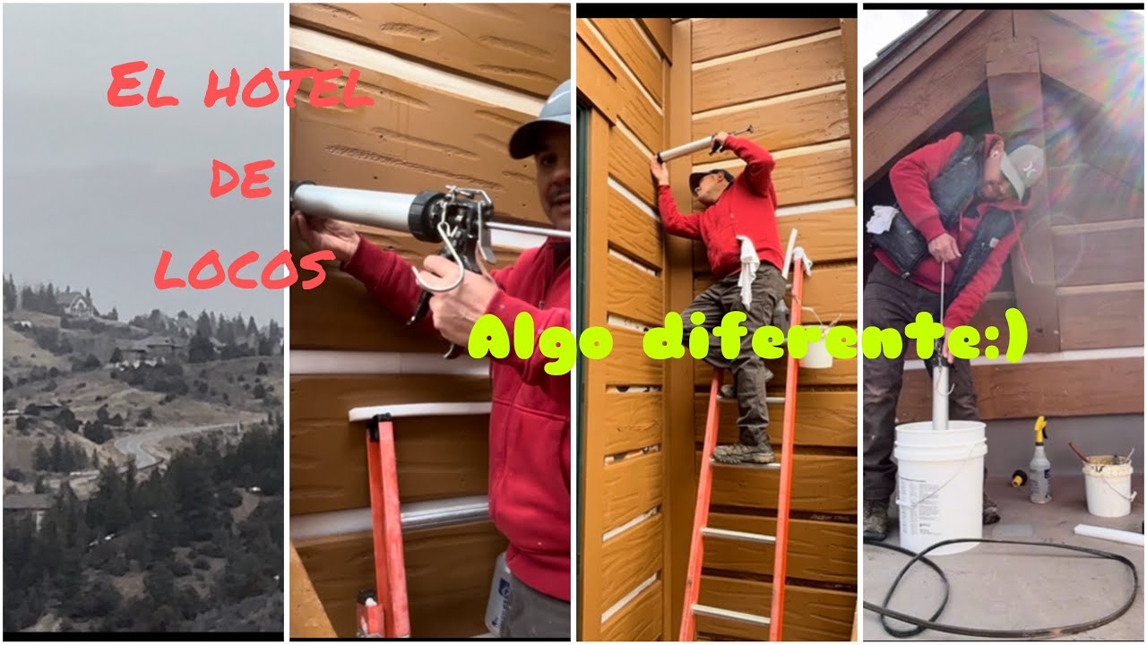 Mexicano en USA.  Está ves un trabajo diferente de pintar.  Subimos muy arriba las montañas 