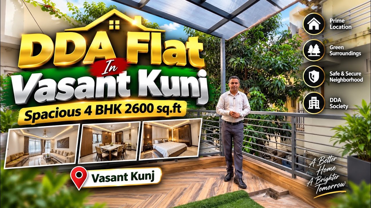 DDA Flat in Vasant Kunj | Spacious 4 BHK 2600 Sq Ft | Luxury DDA Flat for Sale | South Delhi