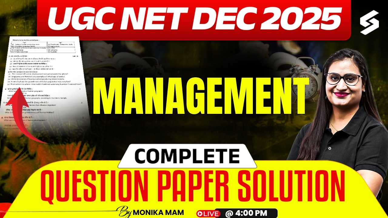 UGC NET Management Question Paper 2025 | UGC NET Management Paper 2 By Monika | UGC NET Management