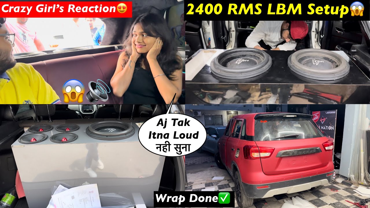 Crazy girl reaction on my breeza🔊2400rms LBM setup swift🔥breeza wrap In Matt Red high end system !