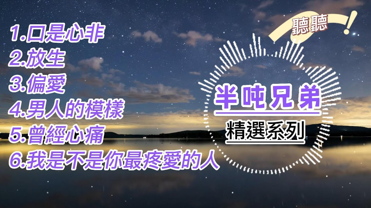 半吨兄弟精選情歌 ｜口是心非｜放生｜偏愛｜男人的模樣｜曾經心痛｜我是不是你最疼愛的人【動態歌詞】