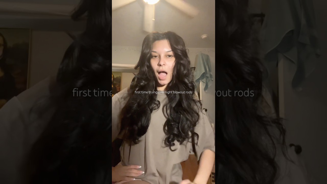 FIRST TIME TRYING OVERNIGHT BLOWOUT RODS 😍 heatless curls!! #overnightcurls #blowoututorial #hair