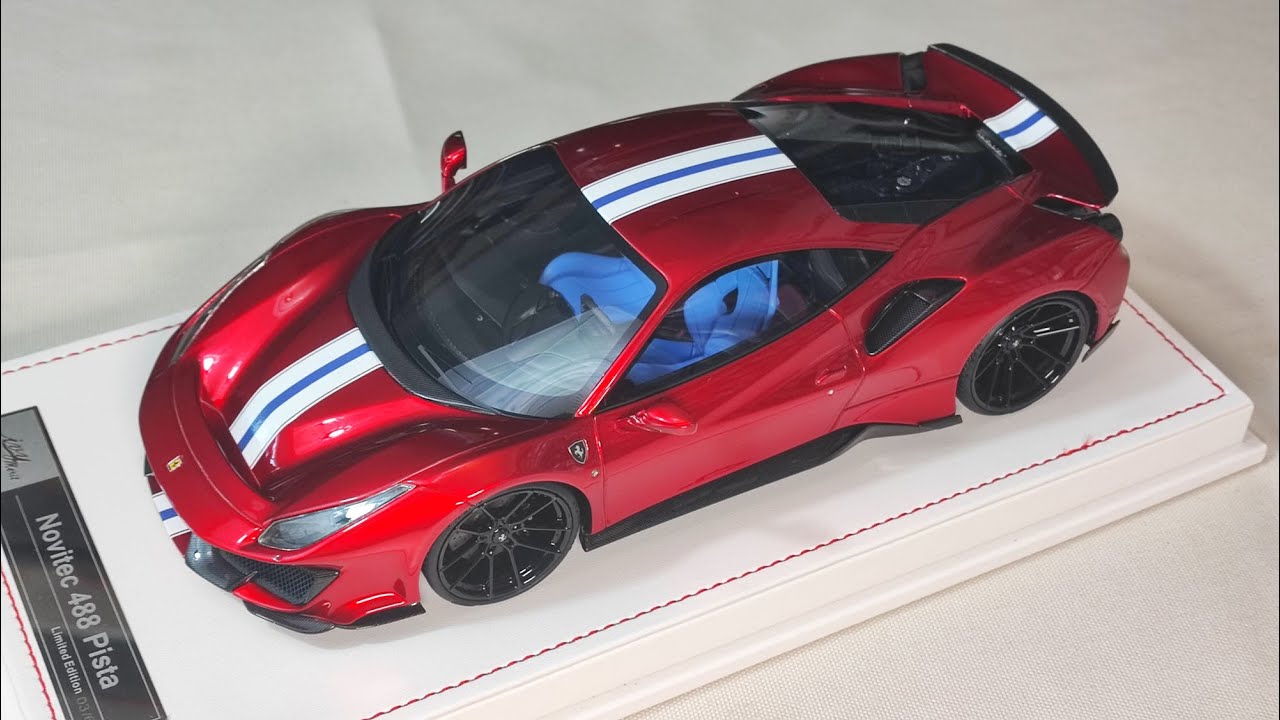 1/18 IVY Merit Novitec Ferrari 488 Pista metallic red