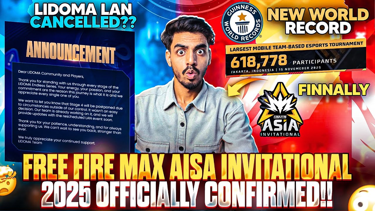 LIDOMA LAN CANCELLED?🥹 | FREE FIRE MAX ASIA INVITATIONAL 2025 CONFIRMED😍 | FREE FIRE MAX