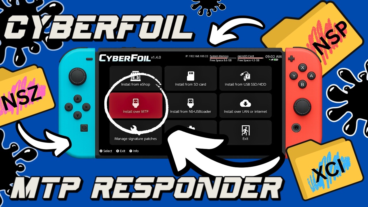 Как добавить игры с помощью MTP-ответчика в Cyberfoil на Nintendo Switch