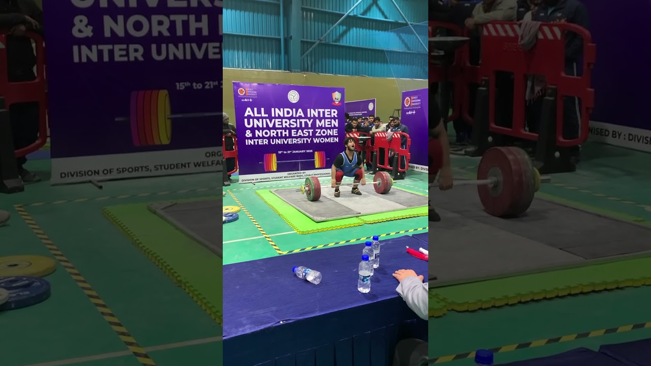 All India inter university men’s weightlifting championship 2024-25 Cleanjerk 153kg 