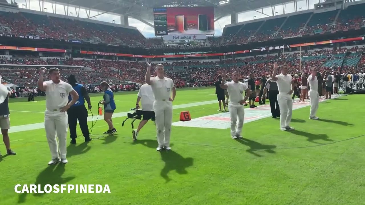 Aggie Yell Leaders at Texas A&M vs Miami game 2023