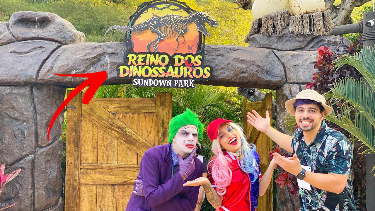 LEVAMOS A ARLEQUINA E CORINGA NO MAIOR PARQUE DOS DINOSSAUROS E FOI MUITO EMOCIONANTE! 