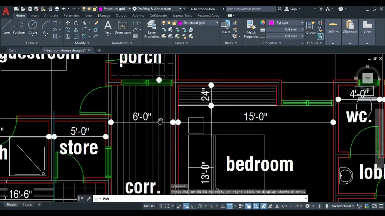 Part 2 - Designing a 4 bedroom house from Autocad to Etabs