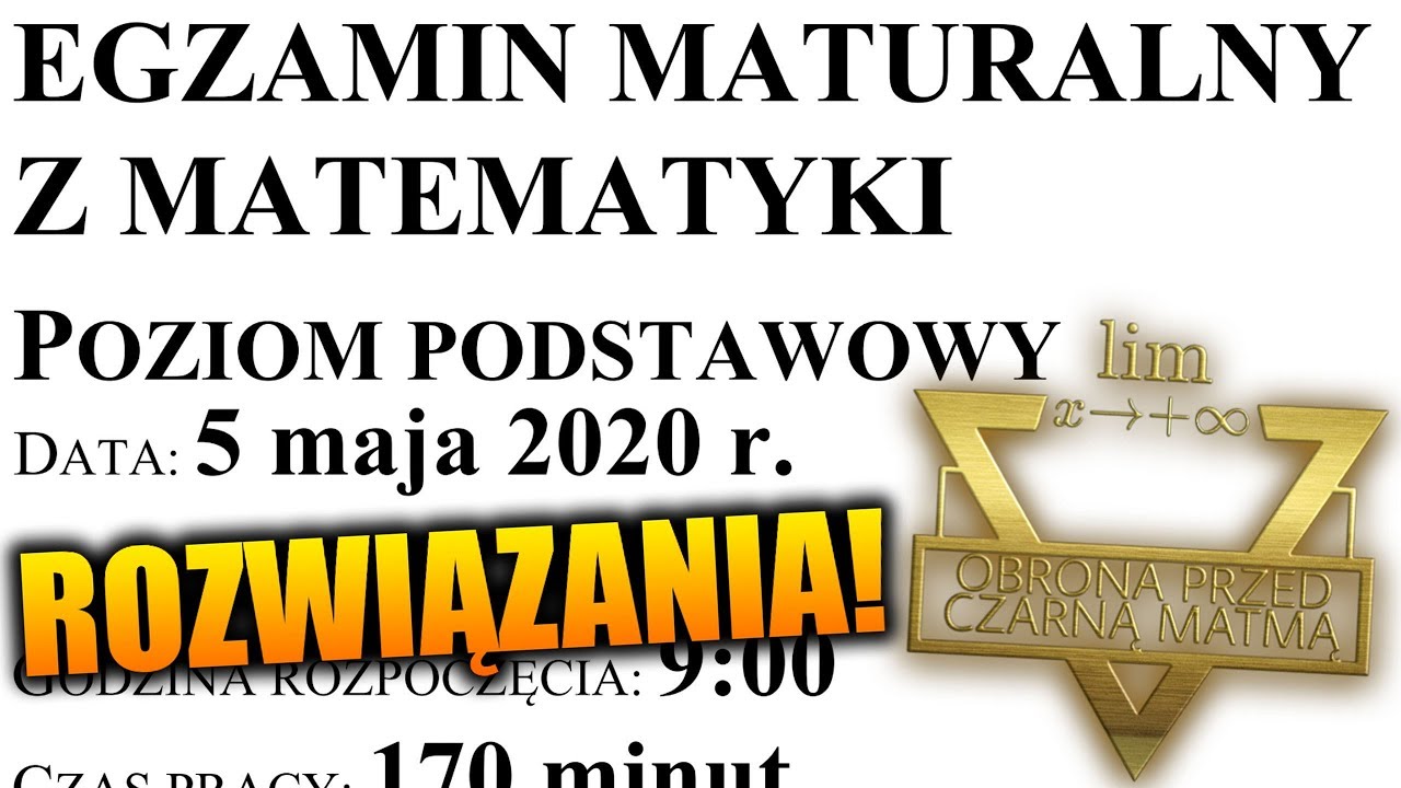 Matura Matematyka Podstawowa Maj 2020 - Odpowiedzi (Zapis Live)