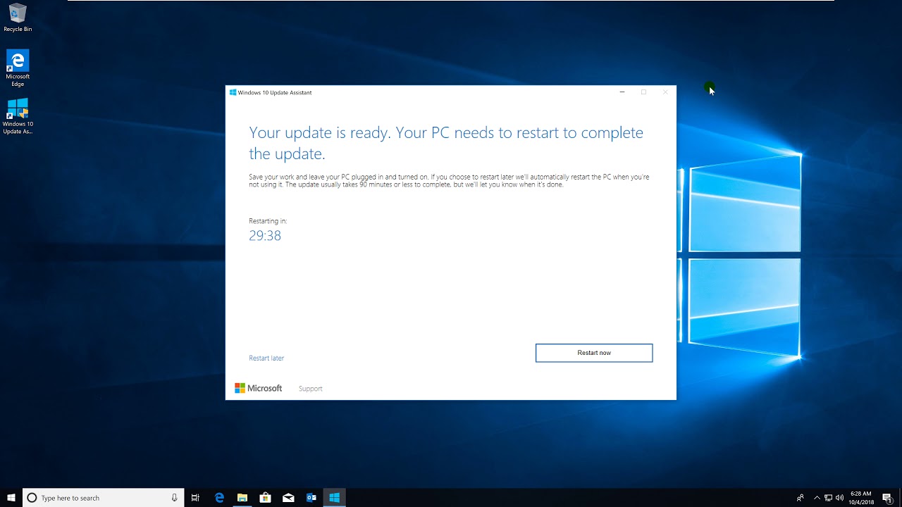 Upgrade windows 10 to version 1809