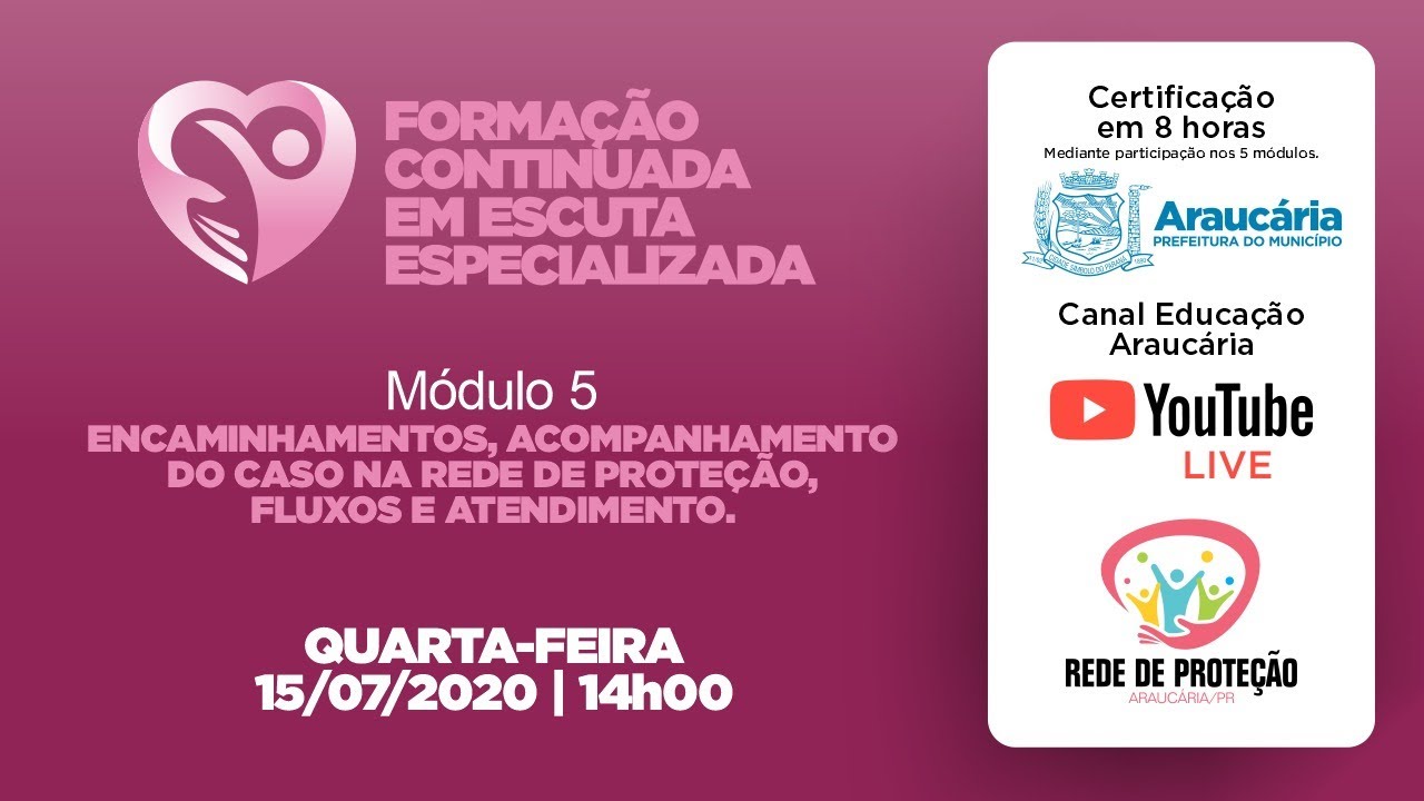 FORMA&Ccedil;&Atilde;O EM ESCUTA ESPECIALIZADA NO CANAL EDUCA&Ccedil;&Atilde;O ARAUC&Aacute;RIA - M&Oacute;DULO 5